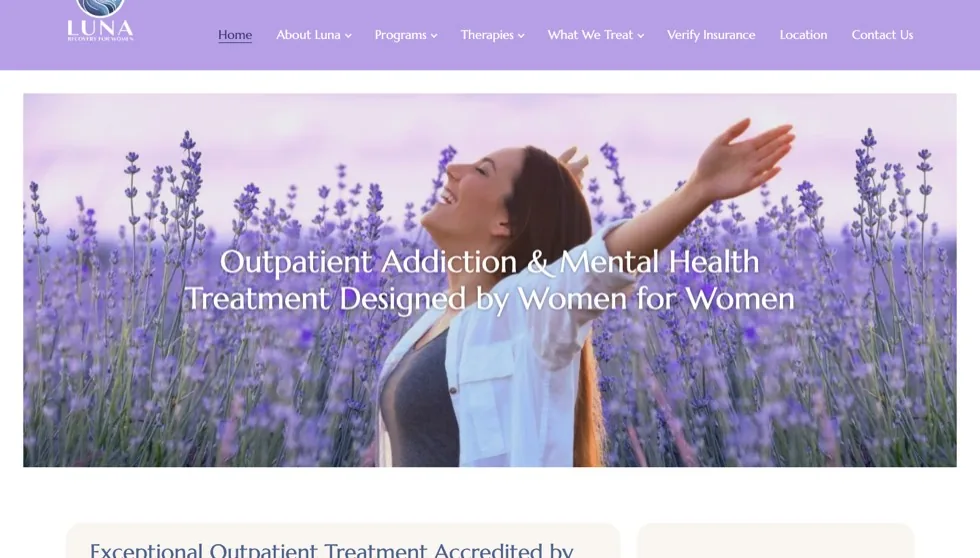 Luna Recovery Center Boston location page, built for multi-site local SEO